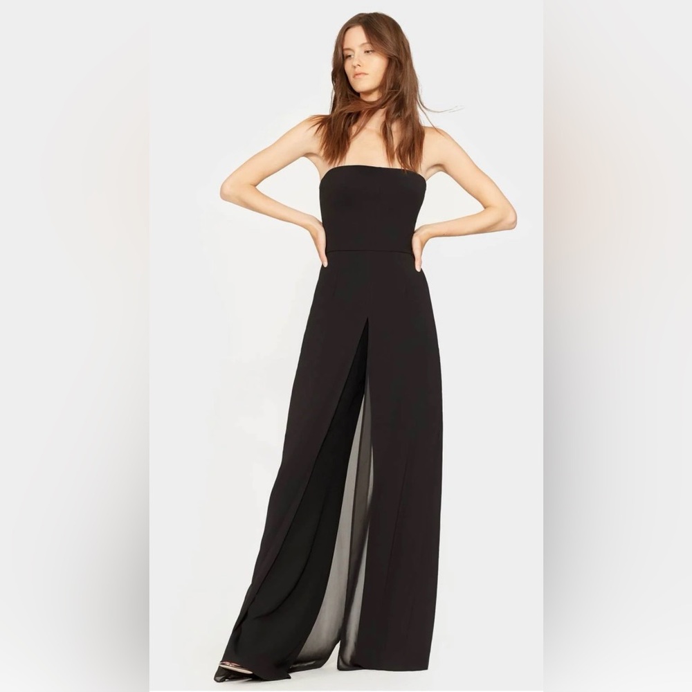 Halston Heritage Black Strapless Jumpsuit